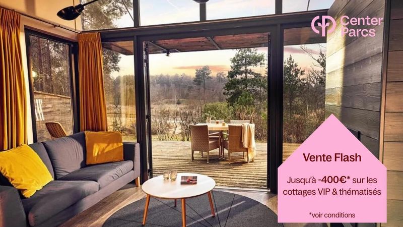 Center Parcs : jusqu’à -400€ sur les nouveaux cottages VIP entre Paris et Disneyland®!